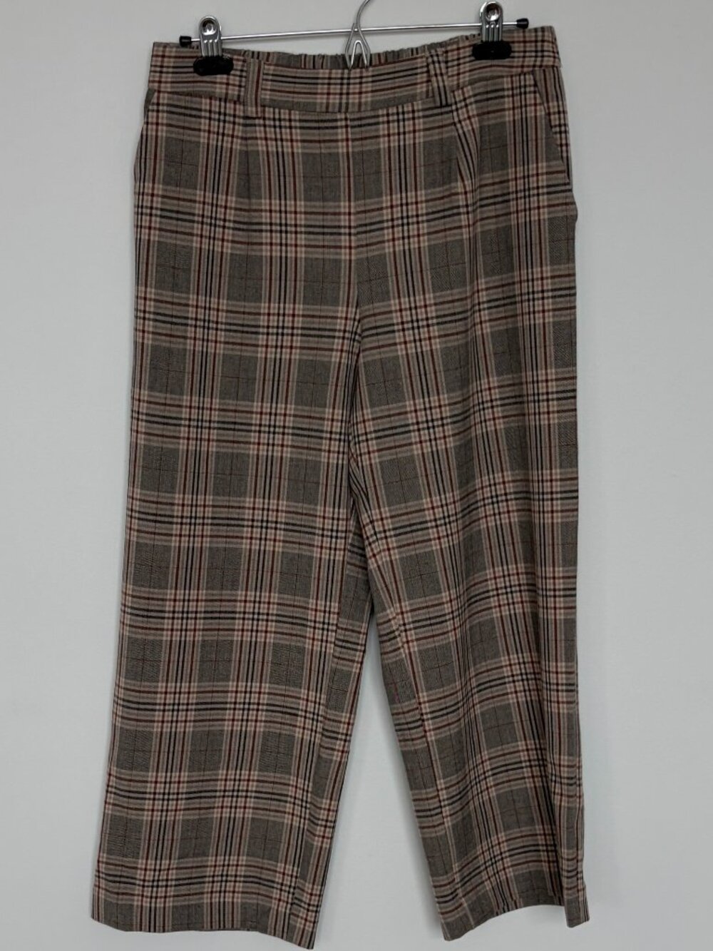 Rachel Zoe Tan/Black Plaid Crop Pants M